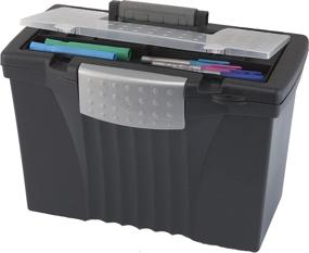 img 3 attached to 📁 Storex Legal File Box with Organizer Lid – Convenient Plastic Office File Storage Solution for Letter and Legal Hanging Folders, Obsidian, 1-Count (61510A01C)