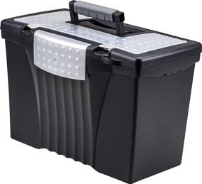 img 4 attached to 📁 Storex Legal File Box with Organizer Lid – Convenient Plastic Office File Storage Solution for Letter and Legal Hanging Folders, Obsidian, 1-Count (61510A01C)