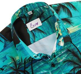 img 1 attached to 👕 Men's EUOW Hawaiian Shirt Sleeves: Vibrant Prints with Button Closure