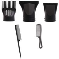 set of 5 black hair dryer nozzle replacements for narrow concentrated blowouts - salon grade brush attachments for hair styling, suitable for 4.5cm diameter dryers logo