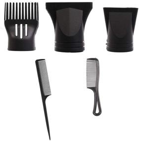 img 4 attached to Set of 5 Black Hair Dryer Nozzle Replacements for Narrow Concentrated Blowouts - Salon Grade Brush Attachments for Hair Styling, Suitable for 4.5cm Diameter Dryers
