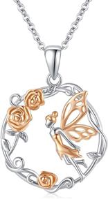 img 4 attached to 🧚 Waysles Fairy Necklace: Exquisite 925 Sterling Silver Fairy Girl Rose Pendant Necklace for Women, Teens & Girls - Sparkling Flower Angel Jewelry Gift