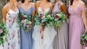 img 3 attached to 👗 Elegant Chiffon Shoulder Bridesmaid Dresses: Women's Clothing for Stunning Evening Dresses