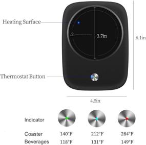 img 2 attached to ☕ Coffee Mug Warmer with 3 Heat Settings - Auto Shut Off, Electric Beverage Warmer Plate for Desk, Desktop Heating Plate for Water, Tea, Milk