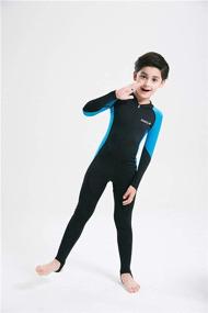 img 1 attached to 🏊 Ultimate Protection Sleeves Swimsuit: Boys' Swimwear with Wetsuit-like Coverage