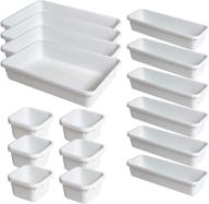 🗄️ 16-piece bathroom drawer organizers set - plastic interlocking tray for desk, with 3 sizes and dividers - storage bins container for kitchen, makeup, office, vanity, bedroom dresser логотип