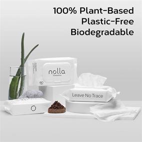 img 3 attached to 🌿 Nolla 100% Plant-Based Flushable Wipes - Plastic-Free, Biodegradable, Septic & Sewer Safe – Unscented with Soothing Aloe & Vitamin E, 180 Count (3 Packs of 60)