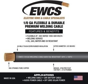 img 2 attached to 🔌 USA Made EWCS Premium Extra Flexible Welding Cable 1/0 Gauge, 600V - 15 Feet, Black