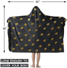 img 3 attached to 🍍 NANPIPER Flannel Fleece Blanket Hoodie: Super Soft Throw with Pineapple Print for Sofa Couch - Grey, 50"x65