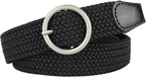 img 4 attached to 👗 Drizzte Womens Plus Size Stretch Belt - Elastic Black Belts 39 to 75 inches for Women
