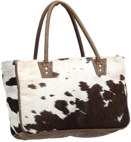 img 2 attached to 👜 Myra Bags Bucket Genuine Leather Animal Print Tote - Brown, Tan, Khaki - One Size