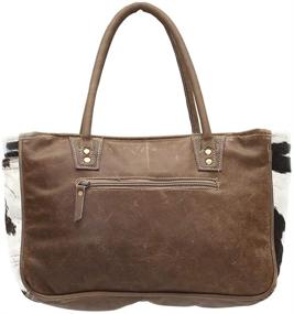 img 3 attached to 👜 Myra Bags Bucket Genuine Leather Animal Print Tote - Brown, Tan, Khaki - One Size