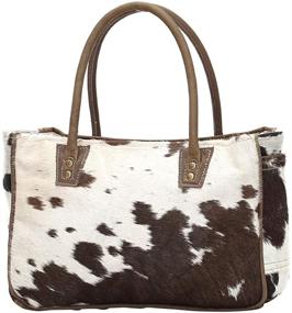 img 1 attached to 👜 Myra Bags Bucket Genuine Leather Animal Print Tote - Brown, Tan, Khaki - One Size