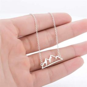 img 3 attached to Minimalist Necklace with Snowy Mountain Pendant - Ideal Jewelry for Hiking, Climbing, Nature Lovers, and Outdoor Enthusiasts