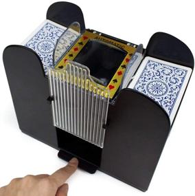 img 1 attached to 🃏 Brybelly 6-Deck Shuffler and 6 Jumbo Index Bicycle Decks - Battery-Operated Electric Shuffle Machine Bundled with Customizable Cards - Ideal for Home &amp; Casino Tournaments, Classic Poker, &amp; Trading Card Games