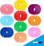 vantasii 30 pack color-coded round clothing size closet rack divider 👚 hangers set in 10 colors with 1 marker (outer 3.5-inch, inner 1.38-inch diameter) logo