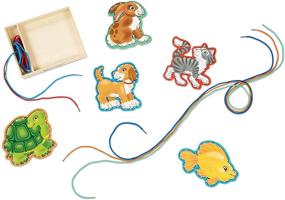 img 2 attached to 🐾 Melissa &amp; Doug Pet-themed Lace and Trace Activity Set: 5 Wooden Panels with 5 Matching Laces