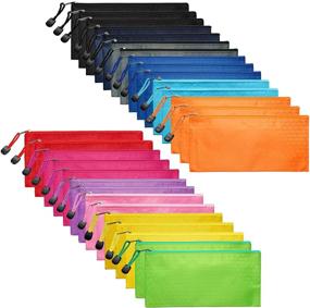 img 4 attached to LABUK 29pcs Small Zipper Pencil Pouches - Waterproof Pencil Bags for Office, Travel, and Cosmetics - 12 Color Options