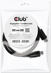 img 1 attached to 🔌 Club3D CAC-2068 DisplayPort to DisplayPort 1.4/Hbr3 Cable - VESA Certified, 8K 60Hz, 2M/6.56ft, Black