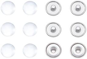 img 4 attached to 🐼 Pandahall Chunk Snap Button Set: 20 Sets of Brass Snap Buttons with Clear Glass Cabochons for DIY Crafts