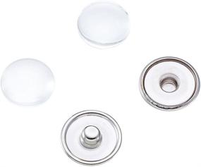 img 2 attached to 🐼 Pandahall Chunk Snap Button Set: 20 Sets of Brass Snap Buttons with Clear Glass Cabochons for DIY Crafts