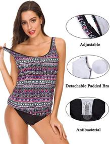 img 3 attached to 👙 ZHENWEI Women's Gradient Striped Printed Swimsuit - Stylish Swimwear & Cover Up Attire