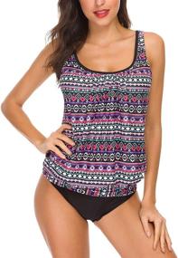 img 4 attached to 👙 ZHENWEI Women's Gradient Striped Printed Swimsuit - Stylish Swimwear & Cover Up Attire