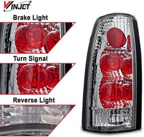 img 3 attached to 🚗 Winjet Altezza Style Tail Lights - Compatible with 92-00 C1500, C2500, C3500, K1500, K2500, K3500, Suburban, Blazer, Tahoe, Yukon, Escalade