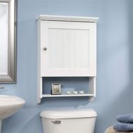 🚪 sauder caraway wall cabinet with soft white finish, dimensions: 19.92" length x 7.48" width x 28.74" height logo