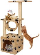 makall 36inch deluxe faux fur level cat activity tree: ultimate kitten climbing tower with scratching posts, furniture protection, and play house logo