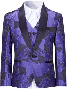 img 3 attached to Stylish SWOTGdoby Boys Tuxedo Suit: Elegant Jacquard Dress with 3-Piece Blazer, Vest, and Pants