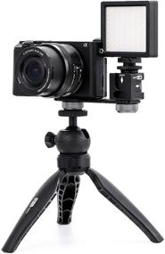 img 2 attached to 📷 USKEYVISION UVCS1 Triple Cold-Shoe Mount Bracket Kit for Camera & Gimbal: 180° Roll, Microphone & Video Light Mount, Dual 1/4in Thread - Compatible with All DSLR Cameras & Gimbals