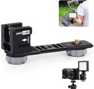 📷 uskeyvision uvcs1 triple cold-shoe mount bracket kit for camera & gimbal: 180° roll, microphone & video light mount, dual 1/4in thread - compatible with all dslr cameras & gimbals logo