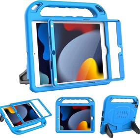 img 4 attached to 👧 BMOUO Kids Case for iPad 10.2 (9th/8th/7th Gen) - Blue | Shockproof Handle Stand Case with Built-in Screen Protector | Perfect for New iPad 10.2 2021/2020/2019, iPad 9th/8th/7th Generation Kids
