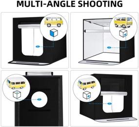 img 3 attached to 📸 ФОСИТАН 24"/60см Би-Цветной Регулируемый Фотостудийный Световой Бокс Комплект: Переносная Кабина с 6 ПВХ Фоными Декорациями для Профессиональной Съемки на Столе
