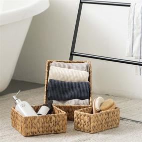 img 2 attached to 🧺 FairyHaus Hand Woven Wicker Baskets Set - Stylish and Functional Storage Solution for Pantry, Closet, and Shelf Organization