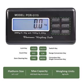 img 1 attached to 📦 SurmountWay 660lbs LCD Digital Shipping Scale: Portable & Heavy-Duty Stainless Platform for Postal & Industrial Floor Scale (14"X 12")