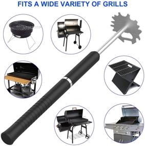 img 1 attached to 🔥 TANiCOO Universal BBQ Grill Scraper: 16.5" Long Handle Barbecue Cleaner with Stainless Steel Tools, Fits Most Grills