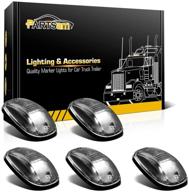 π partsam 5pcs cab lights: clear lens white 9 led assembly for dodge ram 1500-5500 2003-2018 logo