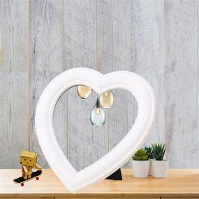 img 4 attached to 🪞 Heart Mirror: Stylish White Cosmetic Mirror for Wall, Desktop, and Bedroom
