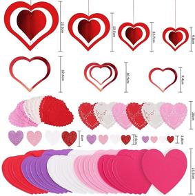 img 3 attached to ❤️ Whaline 195-Piece Valentine's Foam Heart Set with 25 Large Self-Adhesive Heart Stickers, 150 Glitter Heart Stickers, 16 Cutout Heart Cup Pads, 7 Red Hearts, and 1 String for DIY Crafts and Home Decorations