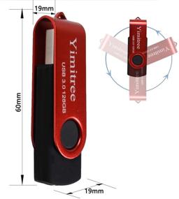 img 3 attached to 💽 High Capacity 128GB USB 3.0 Flash Drive - Ymitree Pen Drive Thumb Drive Pendrive - 360-Degree Rotation USB Memory Stick Jump Drive (Red)