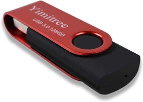 img 1 attached to 💽 High Capacity 128GB USB 3.0 Flash Drive - Ymitree Pen Drive Thumb Drive Pendrive - 360-Degree Rotation USB Memory Stick Jump Drive (Red)