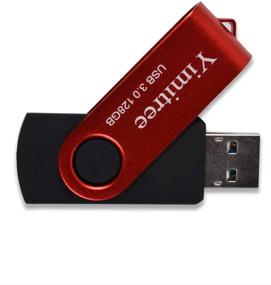 img 2 attached to 💽 High Capacity 128GB USB 3.0 Flash Drive - Ymitree Pen Drive Thumb Drive Pendrive - 360-Degree Rotation USB Memory Stick Jump Drive (Red)