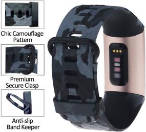 img 2 attached to Chofit Replacement Bands - Compatible with Fitbit Charge 4/3 - Floral, Camouflage & Leopard Print Wristbands - Silicone - Women & Men - Small & Large - 3-Pack