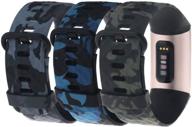 chofit replacement bands - compatible with fitbit charge 4/3 - floral, camouflage & leopard print wristbands - silicone - women & men - small & large - 3-pack logo