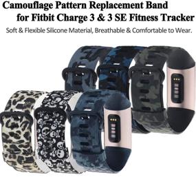 img 3 attached to Chofit Replacement Bands - Compatible with Fitbit Charge 4/3 - Floral, Camouflage & Leopard Print Wristbands - Silicone - Women & Men - Small & Large - 3-Pack