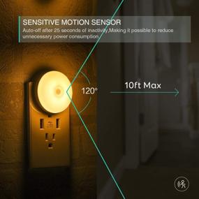 img 2 attached to 🌙 Motion Sensor Night Light Plug-in Wall Night Light with Smart Movement Sensor – Auto On/Off, Slim Design – for Bedroom, Bathroom, Kitchen, Hallway, Stairways – Soft Warm White – 2 Pack