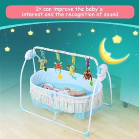 img 1 attached to 🧸 Joyshare 4 Piece Soft Hanging Rattle Crinkle Squeaky Toy Set - Infant Toys for 0-12 Months - Animal Ring Plush Stroller Car Bed Crib Travel Activity Hanging Wind Chime with Teether - Unisex
