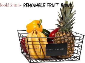 img 1 attached to Z Basket Collection: 3-Tier Hanging Fruit Basket with Chalkboard - Ideal for Kitchen Décor